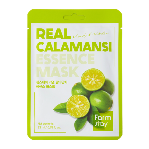 Farmstay - Real Calamansi Essence Mask - Укрепляющая тканевая маска с экстрактом каламанси - 23ml/1шт/