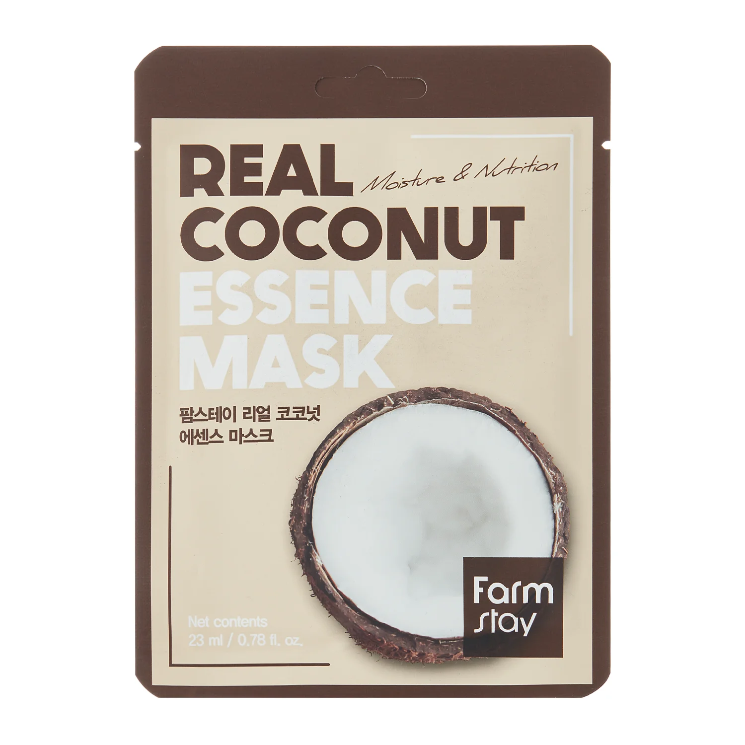 Farmstay - Real Coconut Essence Mask - Увлажняющая и питательная тканевая маска с кокосом - 23ml/1шт.