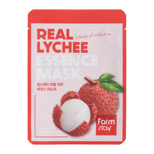 Farmstay - Real Lychee Essence Mask - Восстанавливающая тканевая маска с экстрактом личи - 23ml/1шт.