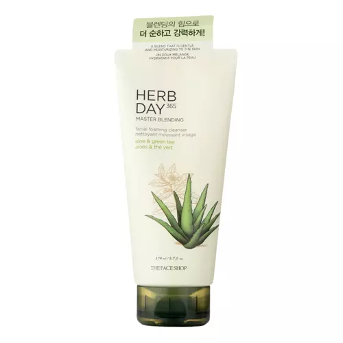 The Face Shop - Herb Day 365 - Master Blending Foaming Cleanser Aloe & Green Tea - Пенка для умывания - 170ml