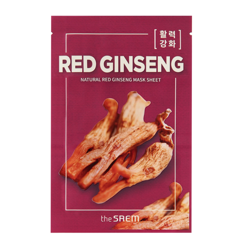 The SAEM - Natural Mask Sheet Red Ginseng - Тканевая маска с красным женьшенем - 21ml