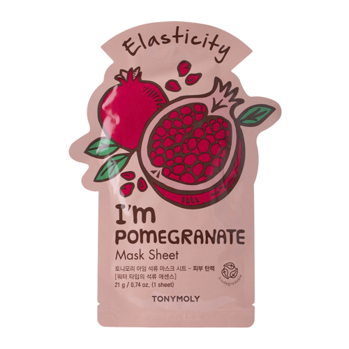 TonyMoly - I'm Real Pomegranate Mask Sheet Elasticity - Укрепляющая тканевая маска с экстрактом граната - 1шт./21ml