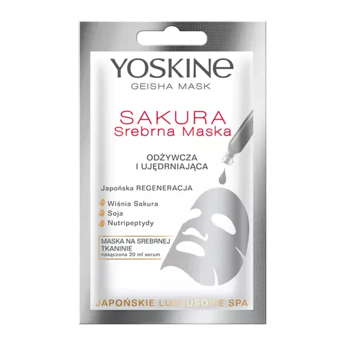 Yoskine - Серебряная тканевая маска - Сакура - Geisha Mask - 20ml