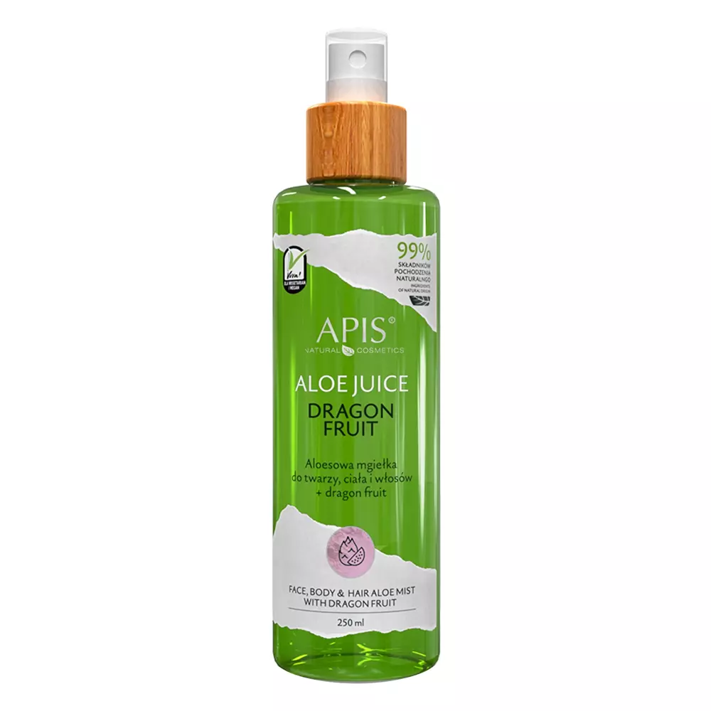 Apis - Спрей для лица, тела и волос с алоэ - Aloe Juice - Face, Body & Hair Aloe Mist With Dragon Fruit - 250ml