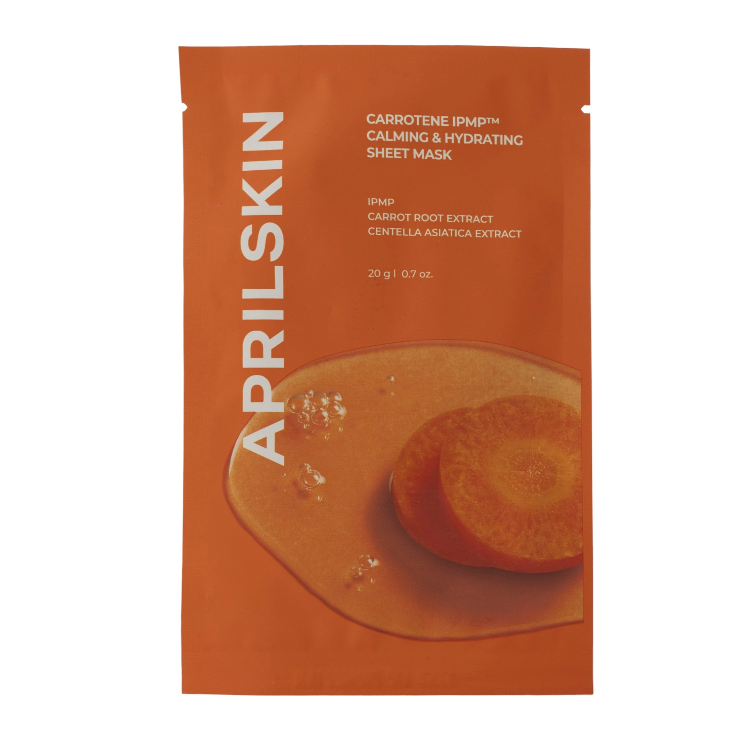 Aprilskin - Carrotene IPMP Calming & Hydrating Sheet Mask - Успокаивающая тканевая маска для лица - 1шт./20g