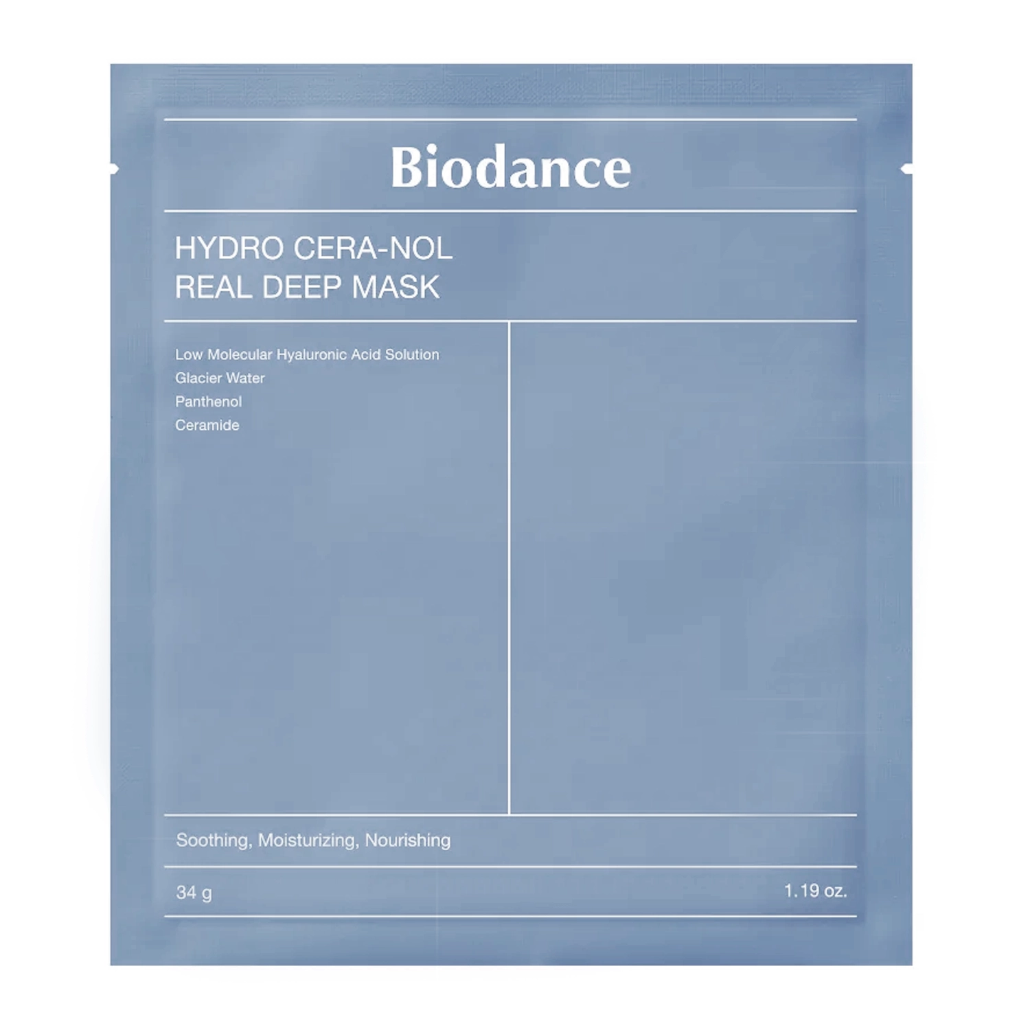 Biodance - Hydro Cera-nol Real Deep Mask - Увлажняющая коллагеновая маска для лица - 1шт//34g