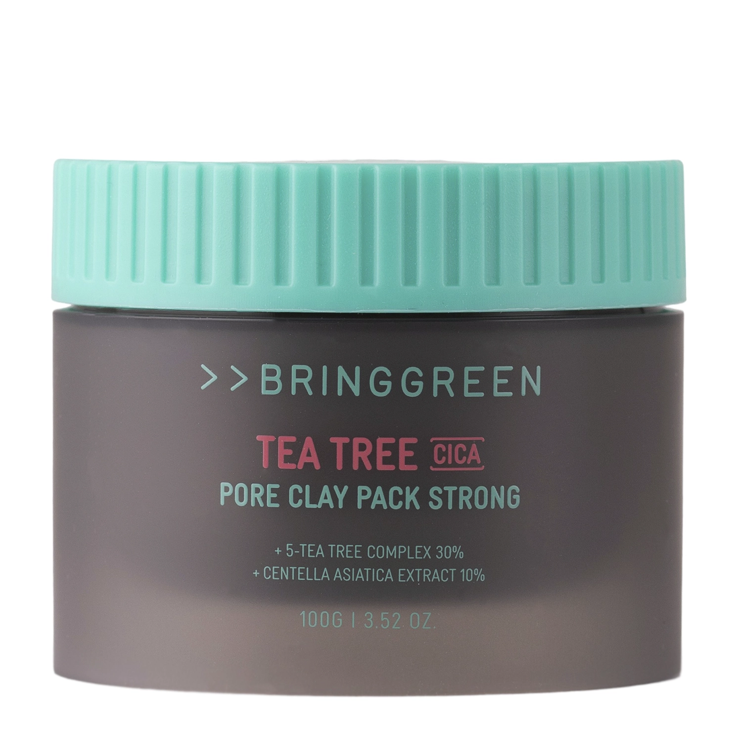 Bring Green - Tea Tree Cica Pore Clay Pack Strong - Глубоко очищающая глиняная маска для лица с экстрактом чайного дерева - 100g