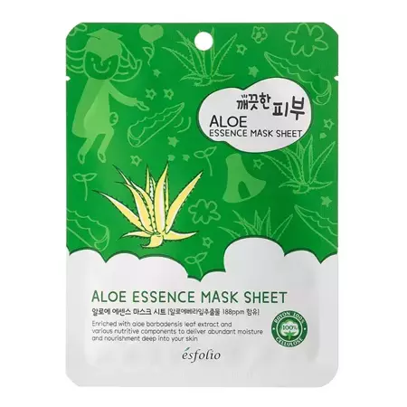 Esfolio - Pure Skin Aloe Essence Mask Sheet - Успокаивающая тканевая маска с алоэ - 25ml