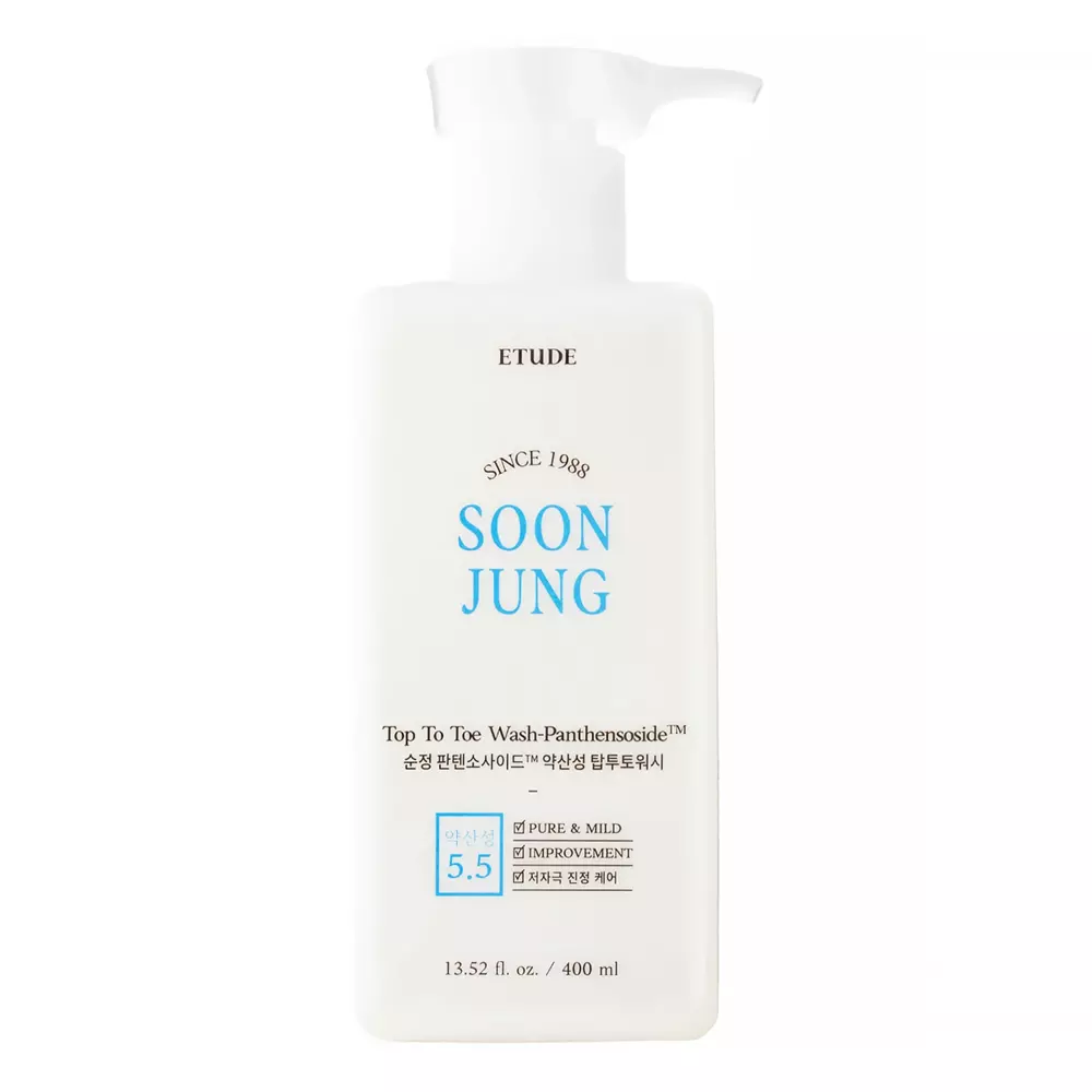 Etude House - SoonJung Panthensoside Top To Toe Wash - Гипоаллергенный гель для умывания лица и тела - 400ml