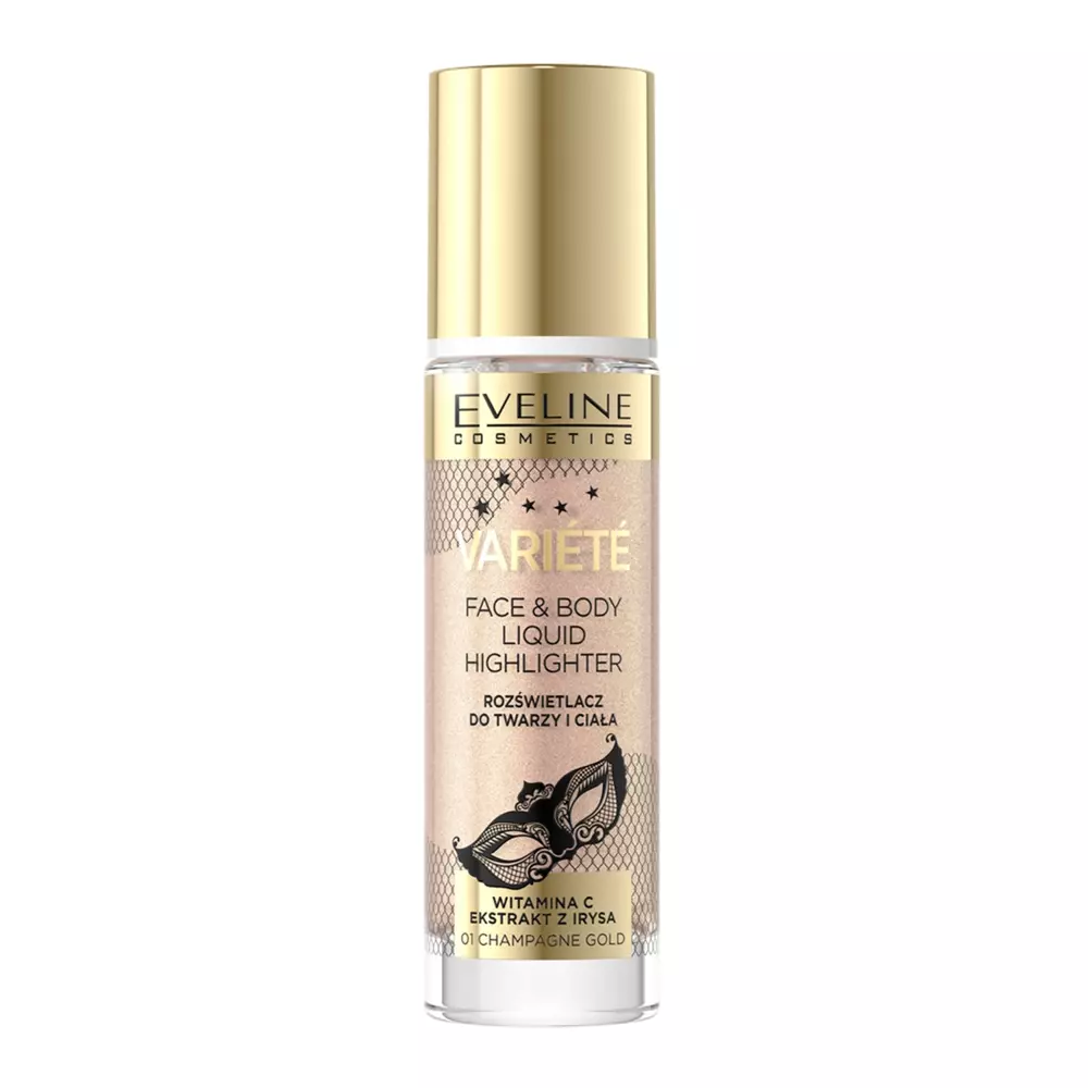 Eveline Cosmetics - Variete - Face & Body Liquid Highlighter - Жидкий хайлайтер для лица и тела - 01 Champagne Gold - 30ml