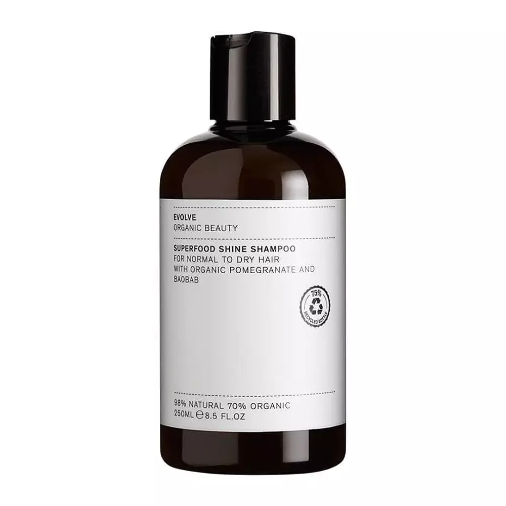 Evolve Organic Beauty - Superfood Shine Natural Shampoo - Натуральный шампунь для волос, лишенных блеска - 250ml