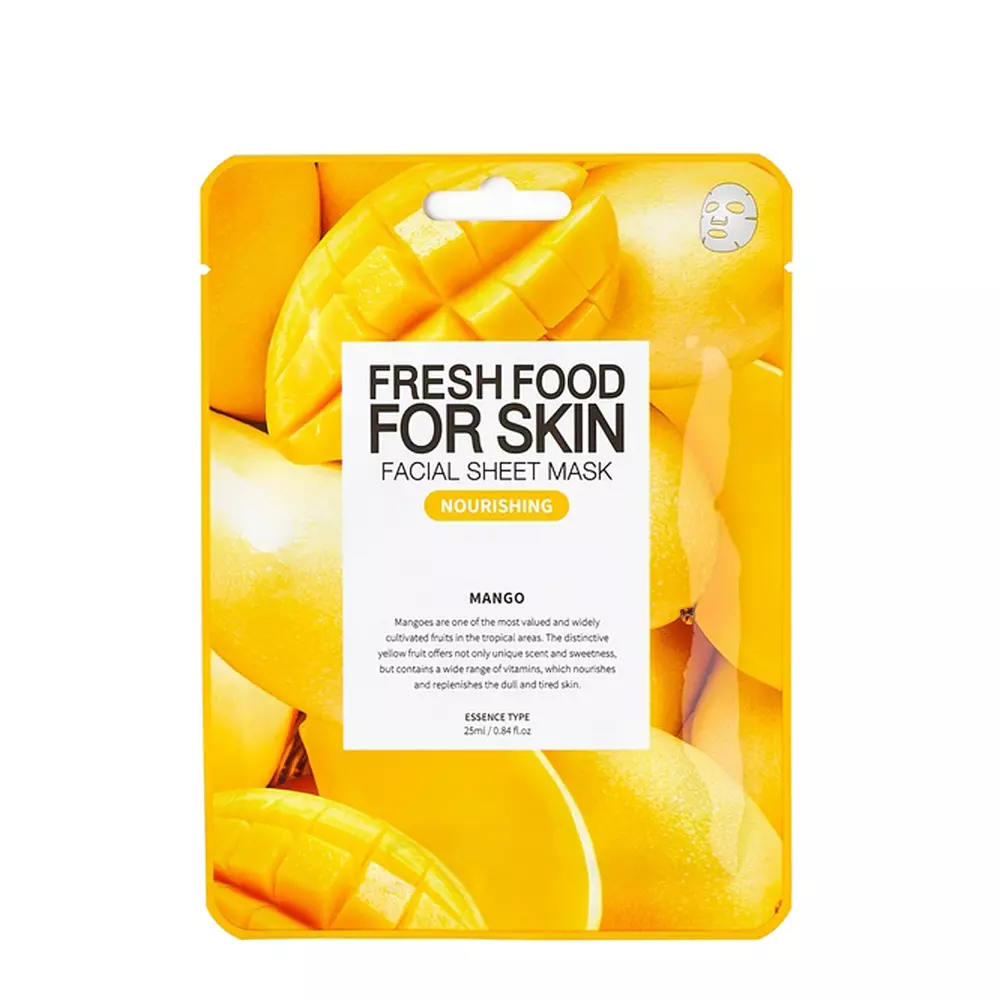 Farmskin - Freshfood For Skin Facial Sheet Mask Mango - Питательная тканевая маска с экстрактом манго - 25ml