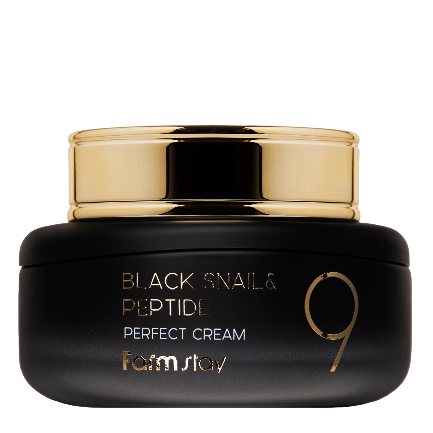 Farmstay - Black Snail & Peptide 9 Perfect Cream - Восстанавливающий крем с пептидами и слизью улитки - 55ml