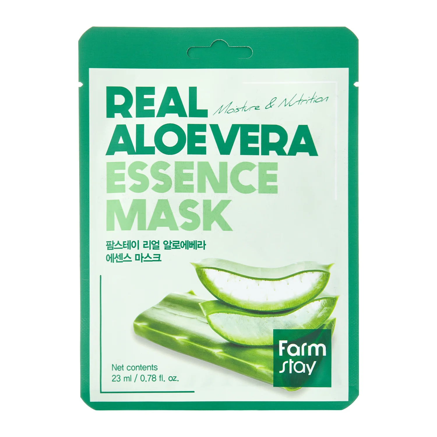 Farmstay - Real Aloe Vera Essence Mask - Регенерирующая тканевая маска с экстрактом алоэ - 23ml/1шт.