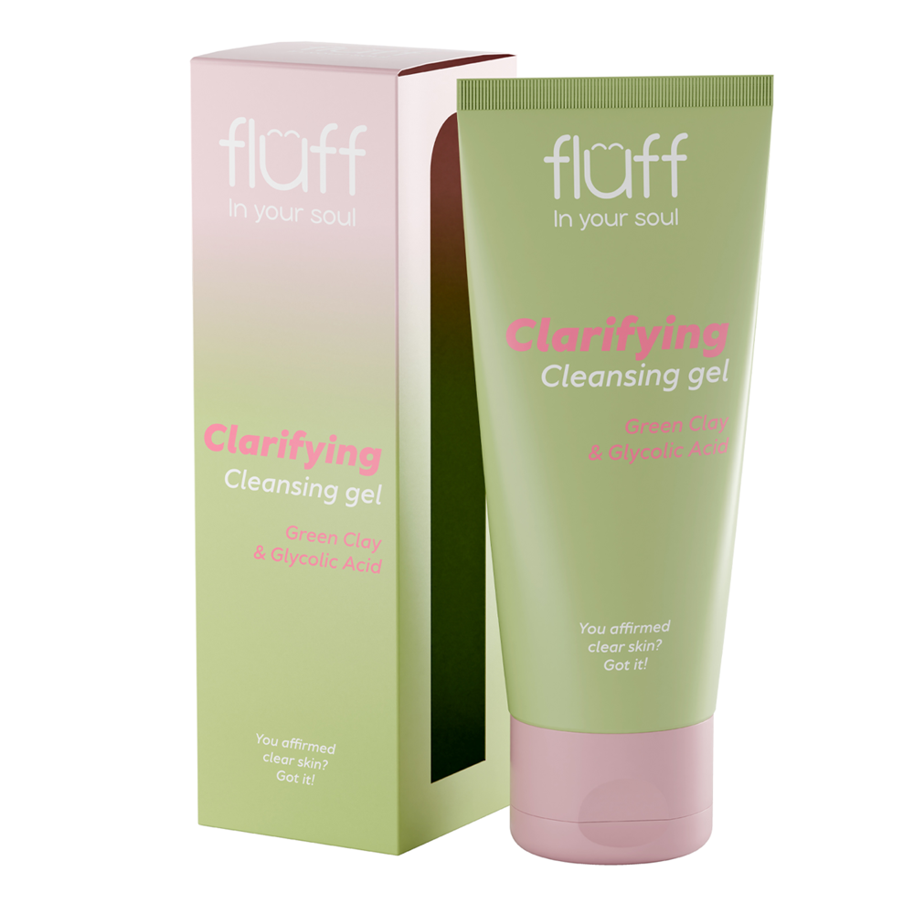 Fluff - Clarifying Cleansing Gel - Гель для умывания лица с зеленой глиной и гликолевой кислотой - 100ml