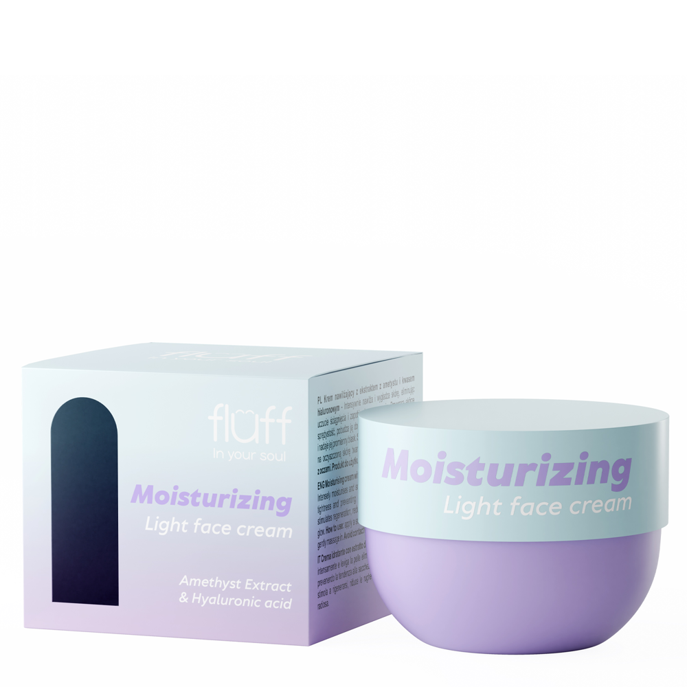 Fluff - Moisturizing - Light Face Cream - Увлажняющий крем с аметистом и гиалуроновой кислотой - 50ml