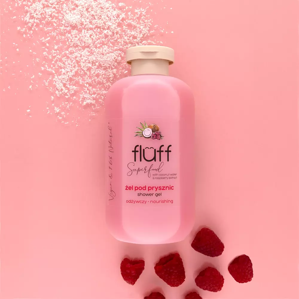 Fluff - Superfood - Shower Gel - Гель для душа - Кокос и Малина - 500ml