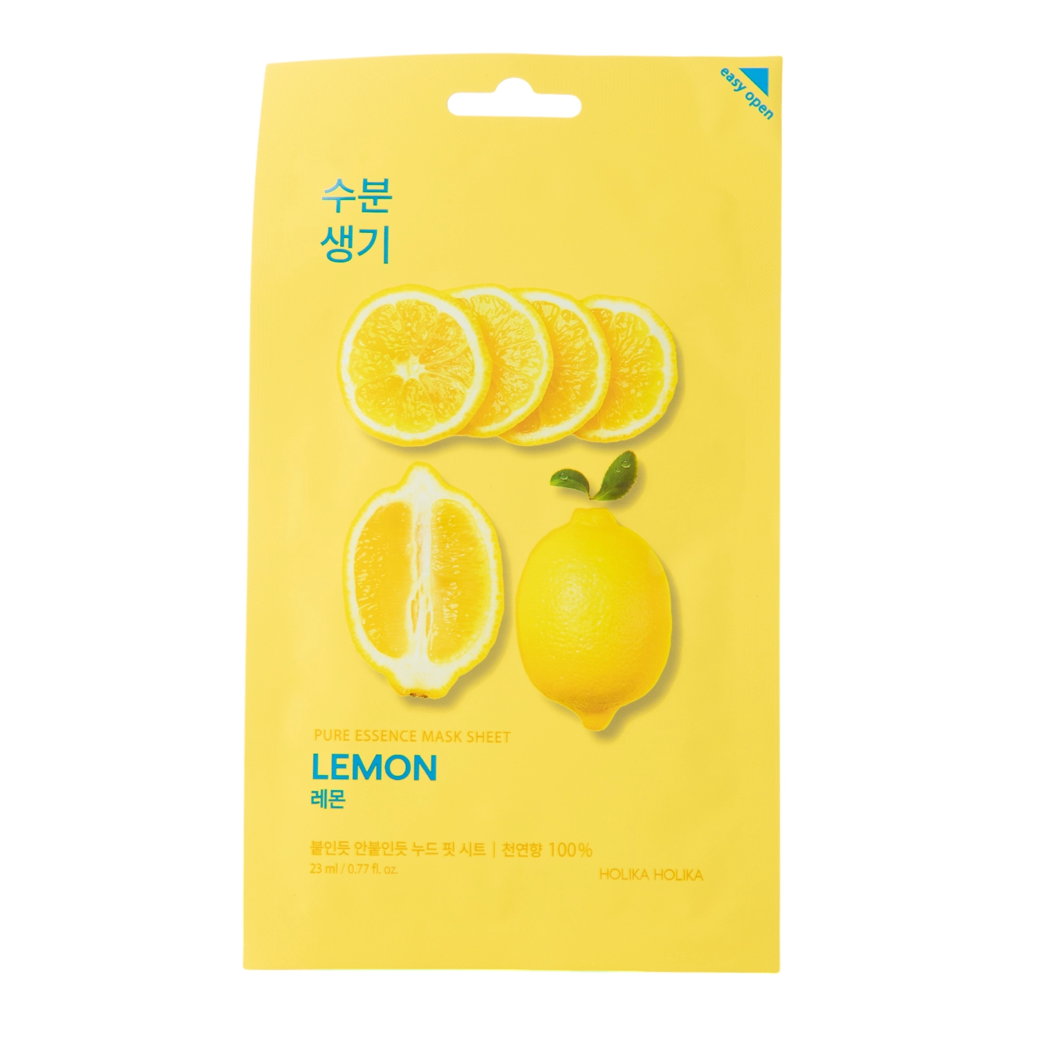 Holika Holika - Pure Essence Mask Sheet - Lemon - Осветляющая тканевая маска с экстрактом лимона - 23ml