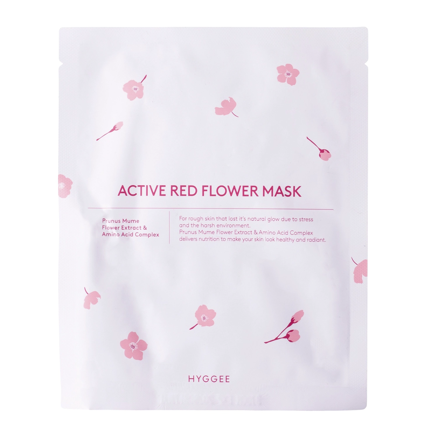 Hyggee - Active Red Flower Mask - Восстанавливающая тканевая маска для лица - 1шт./35ml