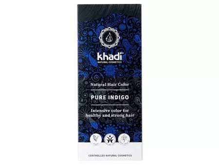 Khadi - Natural Hair Colour - Pure Indigo  - Натуральная травяная хна для волос - Индиго - 100g