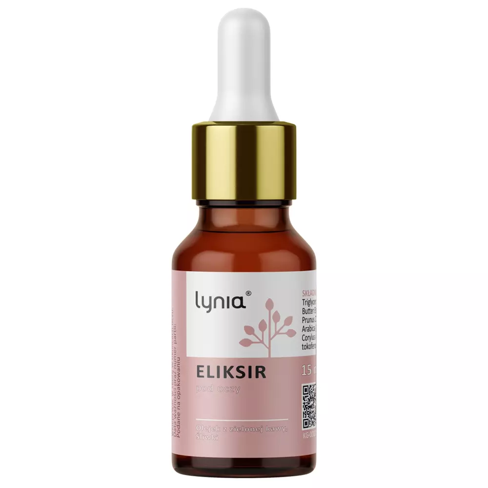 Lynia - Увлажняющий эликсир для кожи вокруг глаз с зеленым кофе и сливовой маслом - 15ml