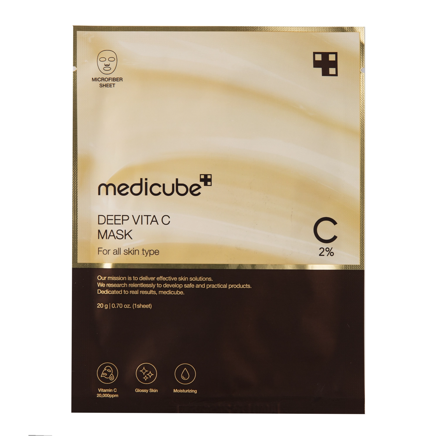 Medicube - Deep Vita C Mask - Осветляющая тканевая маска для лица с витамином С - 1шт./20g