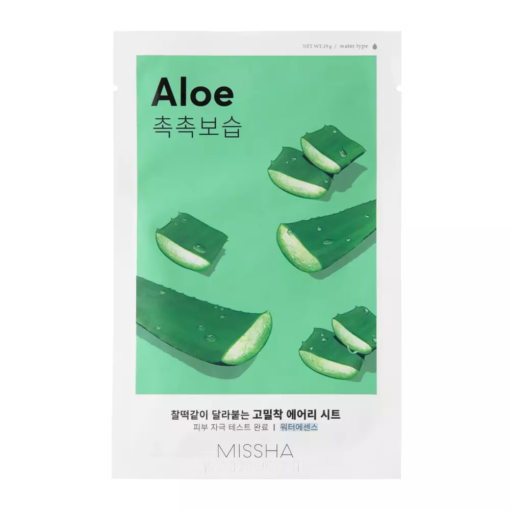 Missha - Airy Fit Sheet Mask - Aloe - Увлажняющая тканевая маска с алоэ - 19g