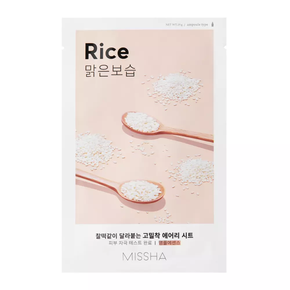 Missha - Airy Fit Sheet Mask - Rice - Разглаживающая тканевая маска с экстрактом риса - 19g 