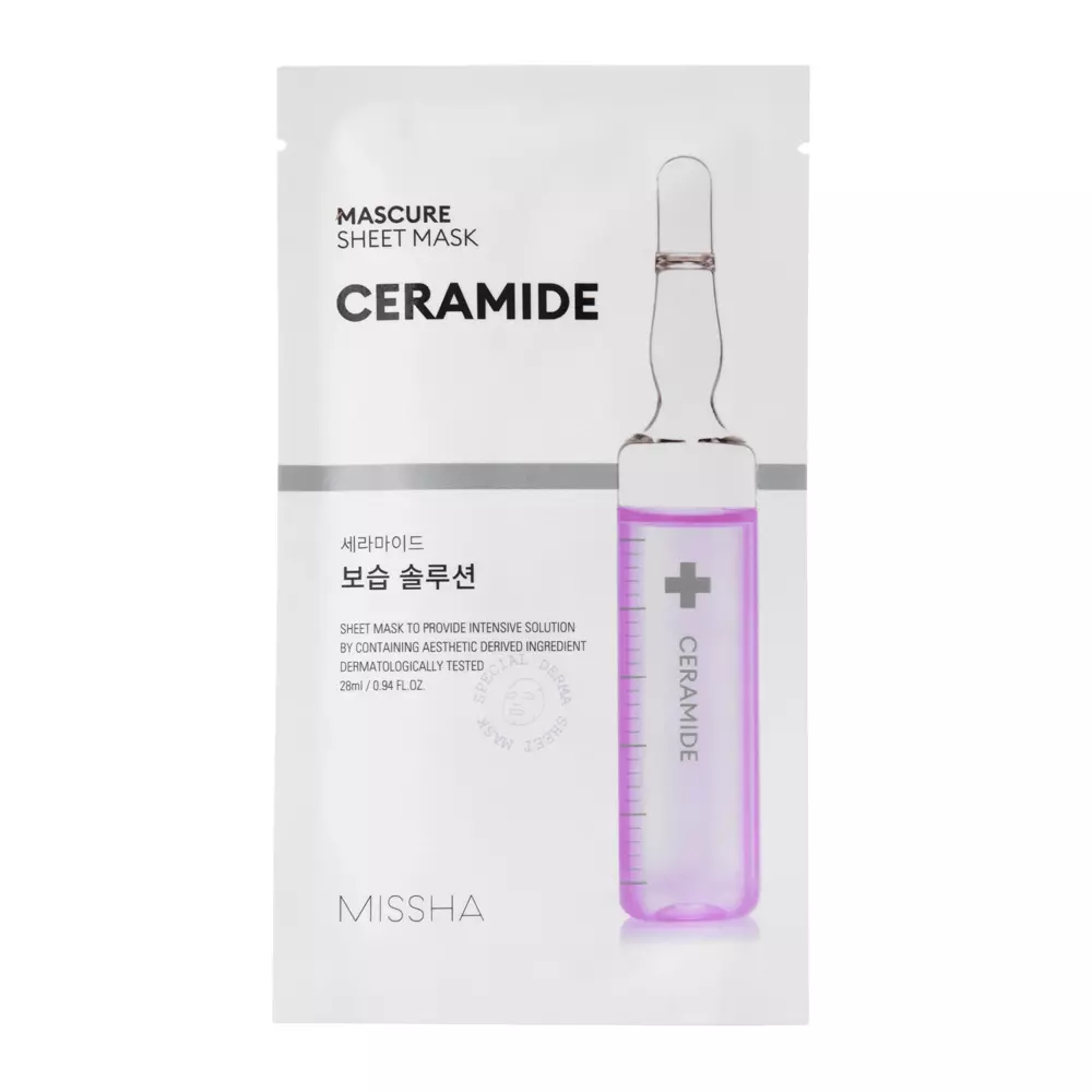 Missha - Mascure Moisture Solution Sheet Mask - Ceramide - Успокаивающая тканевая маска с церамидами - 28ml