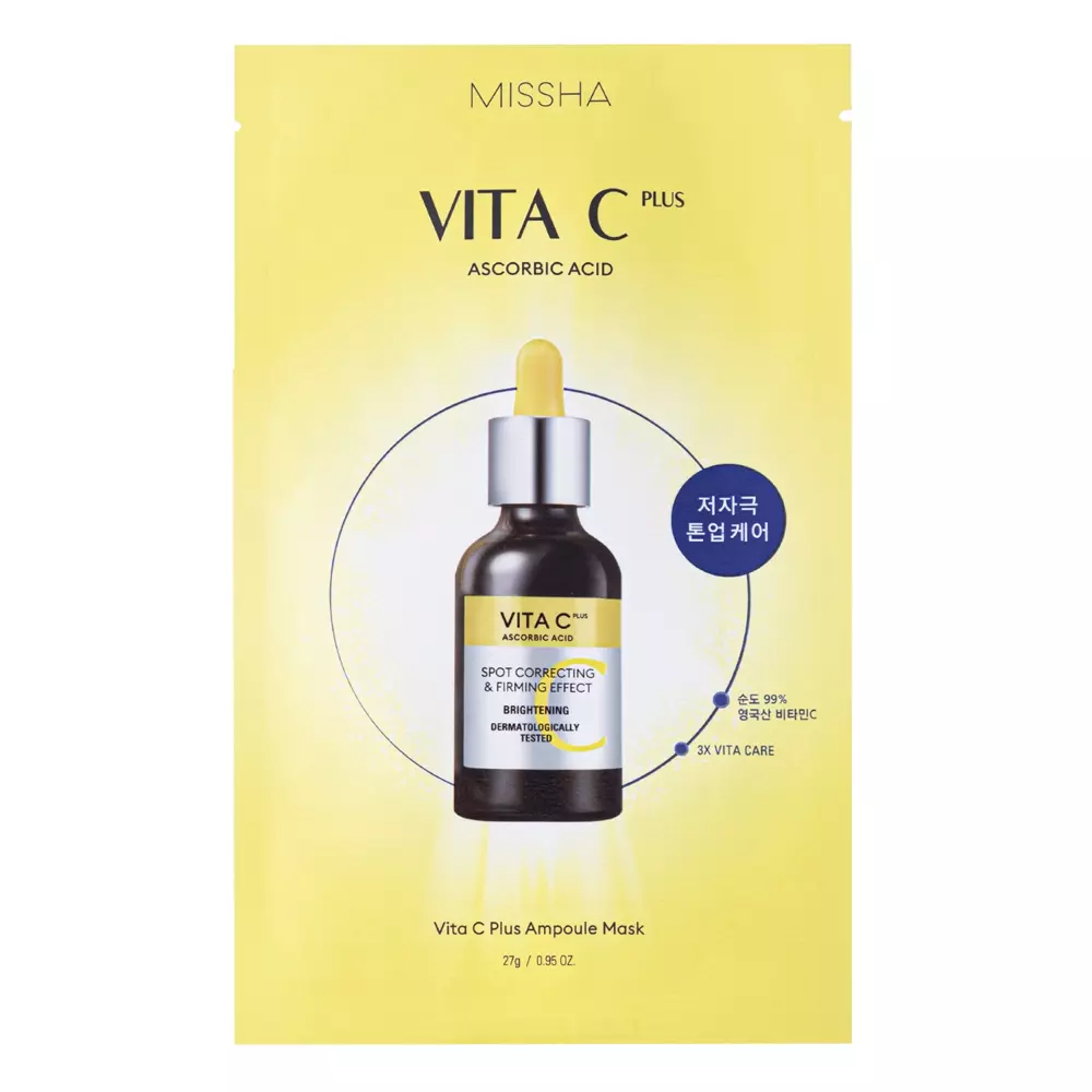 Missha - Тканевая маска для лица с витамином С - Vita C Plus Spot Correcting & Firming Ampoule Sheet Mask - 27g