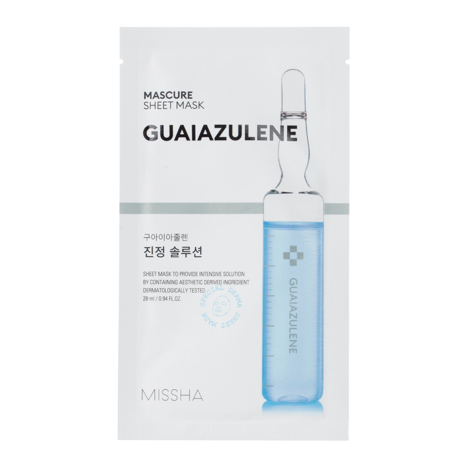 Missha - Успокаивающая тканевая маска для лица - Mascure Guaiazulene Sheet Mask - 28ml