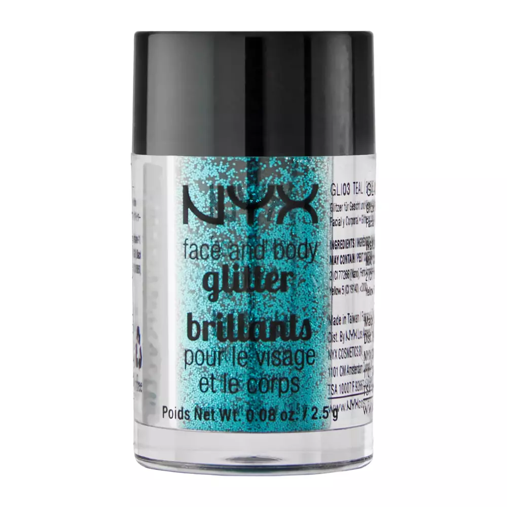 NYX Professional Makeup - Глиттер для лица и тела - Face & Body Glitter - 03 Teal - 2,5g