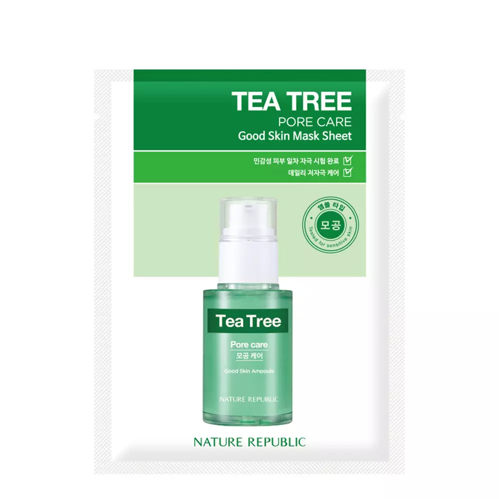 Nature Republic - Good Skin Tea Tree Mask Sheet - Очищающая тканевая маска с маслом чайного дерева - 24g