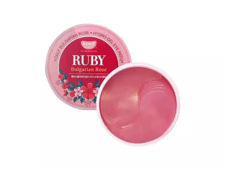 PETITFEE- koelf Ruby & Bulgarian Rose Eye Patch - Гидрогелевые патчи с рубином и болгарской розой