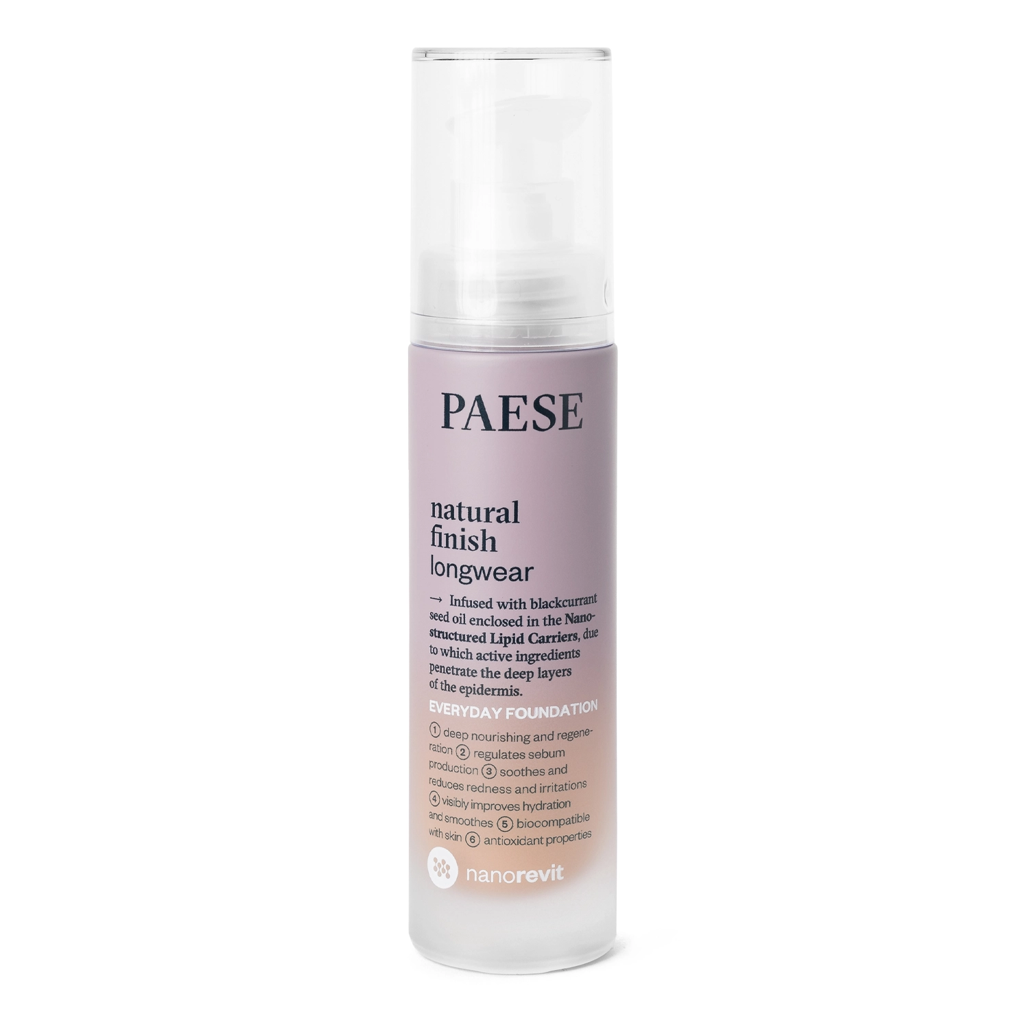 Paese - Стойкий тональный крем - Nanorevit Natural Finish Longwear Everyday Foundation - 35ml