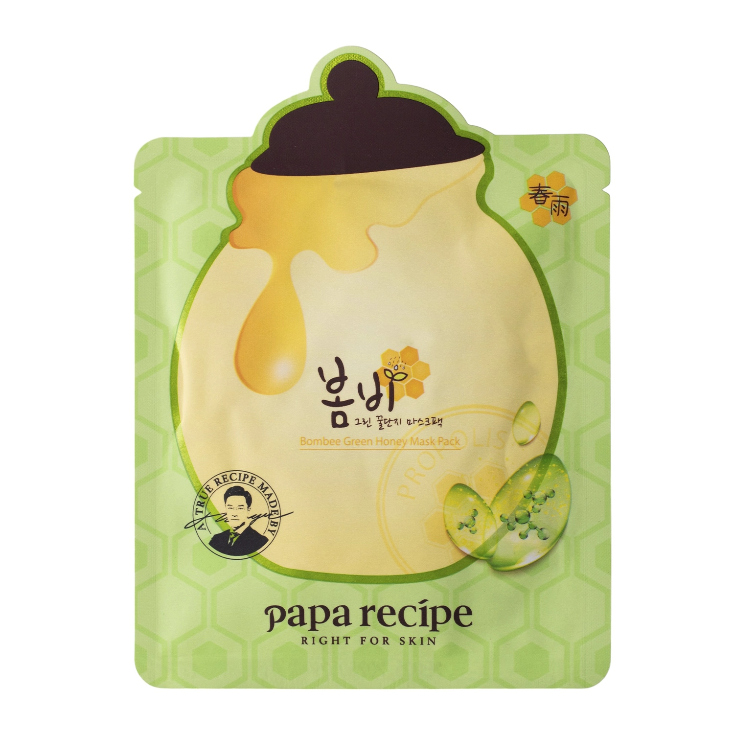 Papa Recipe - Bombee Green Honey Mask - Укрепляющая тканевая маска с авокадо - 1шт./25g