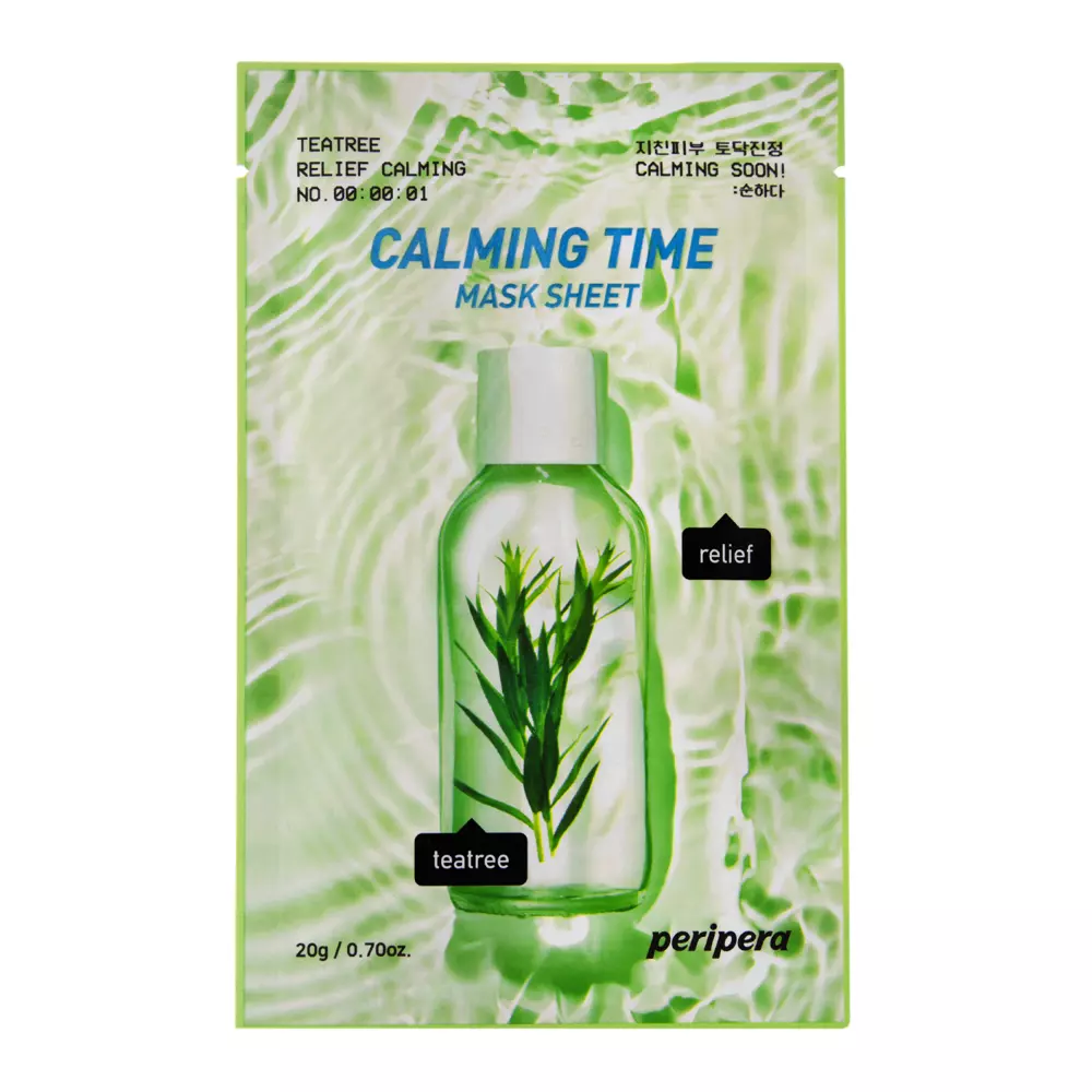 Peripera - Calming Time Mask Sheet Teatree Relief Calming - Успокаивающая тканевая маска с экстрактом чайного дерева - 20g