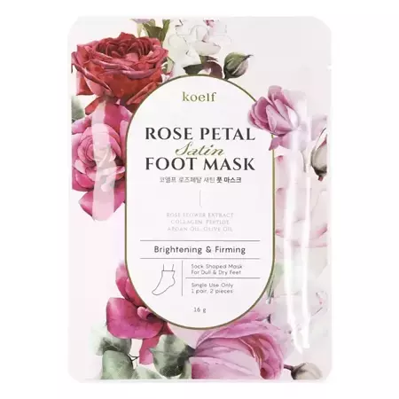 Petitfee - Укрепляющая маска-носочки для ног - Koelf Rose Petal Satin Foot Mask - 2шт