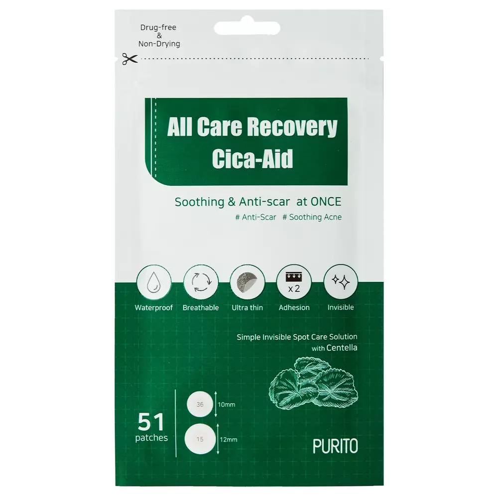 Purito - All Care Recovery Cica-Aid - Пластыри от воспалений - 51шт.