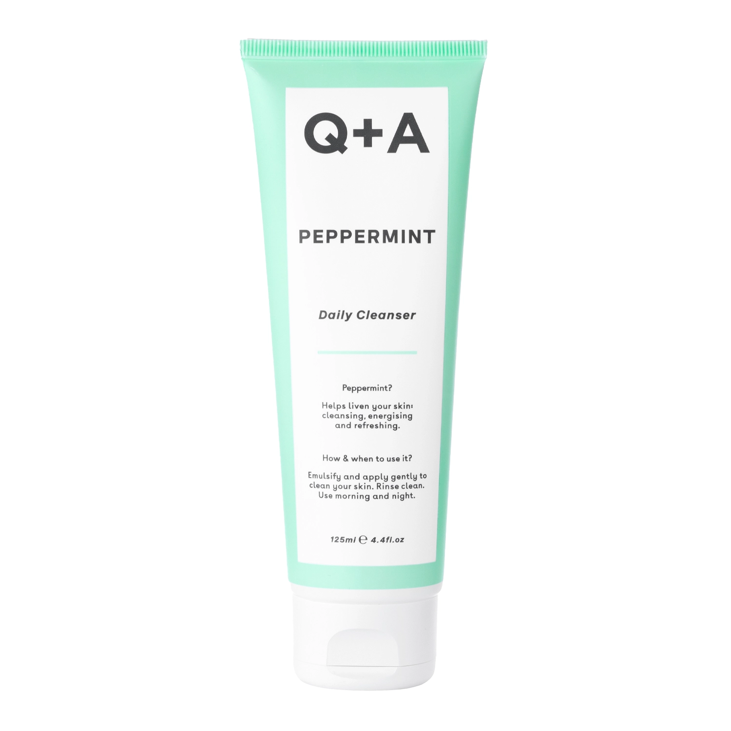 Q+A - Очищающий успокаивающий гель для лица с перечной мятой - Peppermint - Daily Cleanser - 125ml