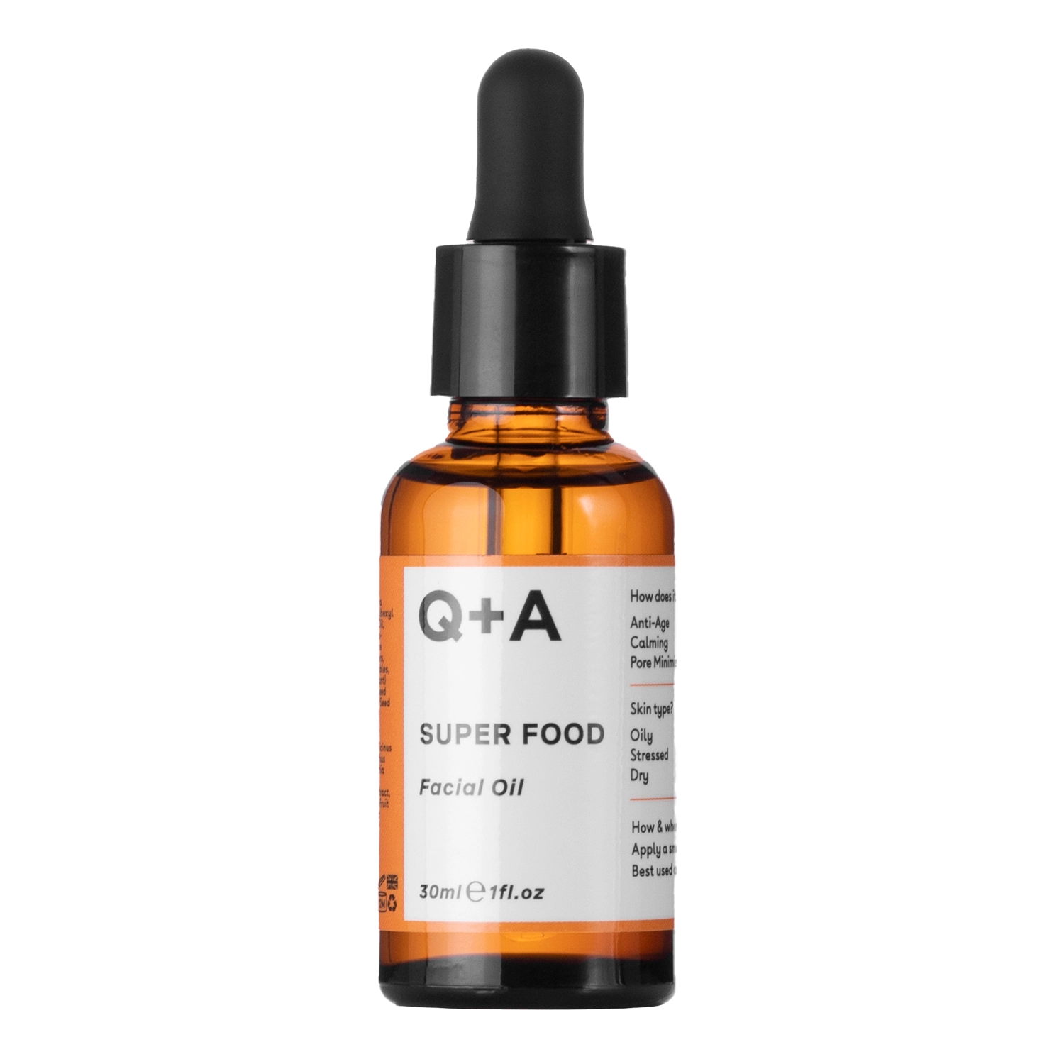 Q+A - Восстанавливающее масло для лица - Super Food - Facial Oil - 30ml