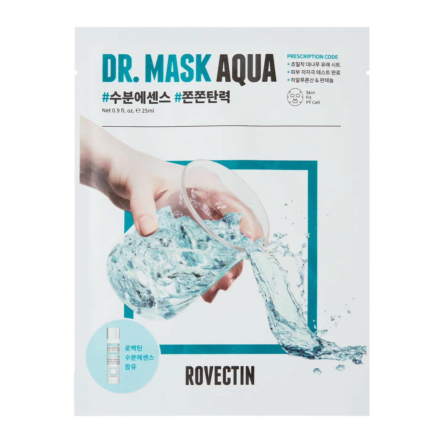 Rovectin - Dr. Mask Aqua - Интенсивно увлажняющая тканевая маска для лица - 25ml/1шт.