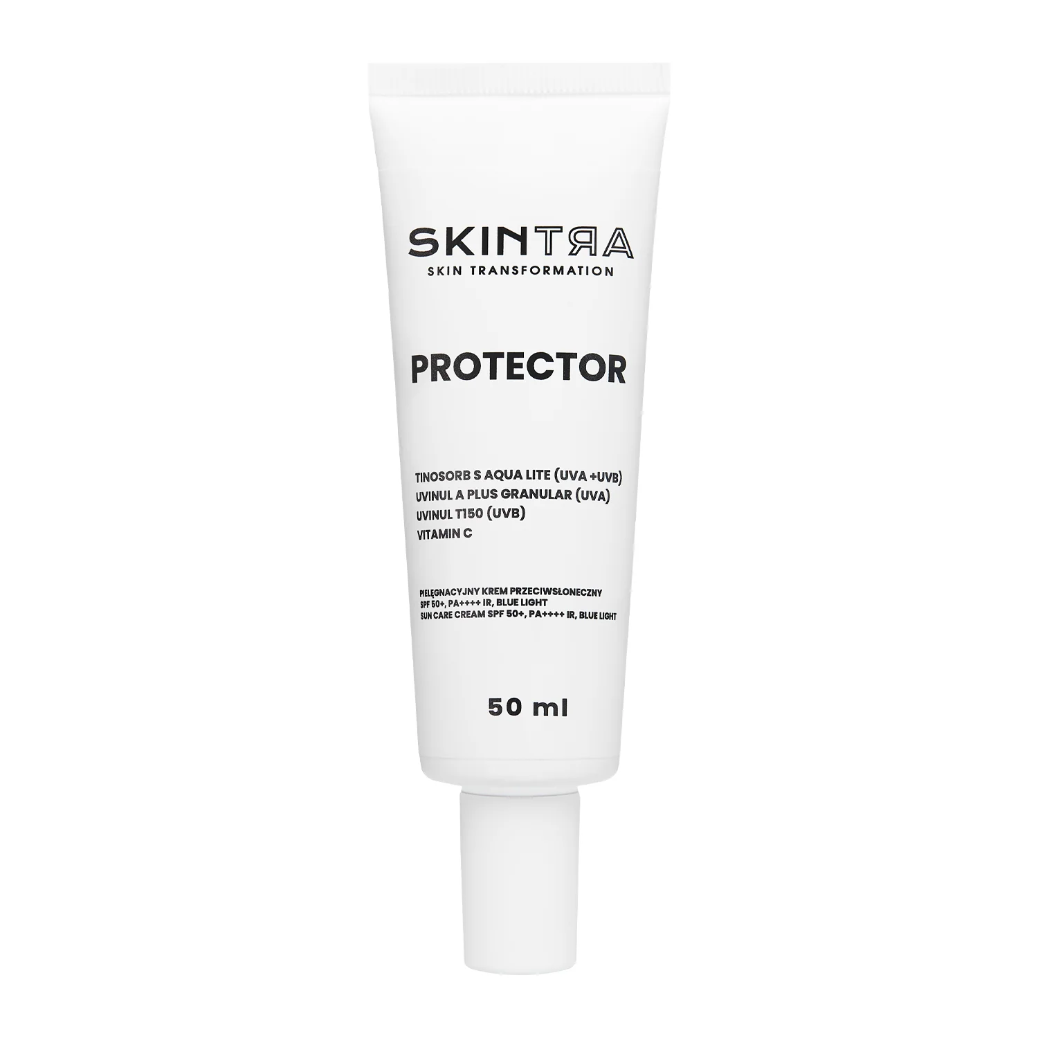 SkinTra - Protector - Ухаживающий солнцезащитный крем SPF 50+/PA++++, IR, BLUE LIGHT - 50ml