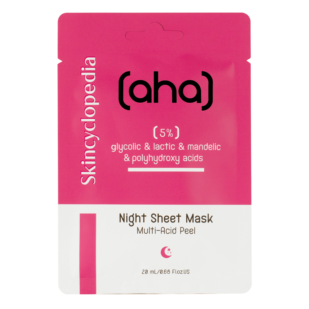 Skincyclopedia - Sheet Mask Aha & Pha 5% - Разглаживающая тканевая маска для лица - 1шт./20ml