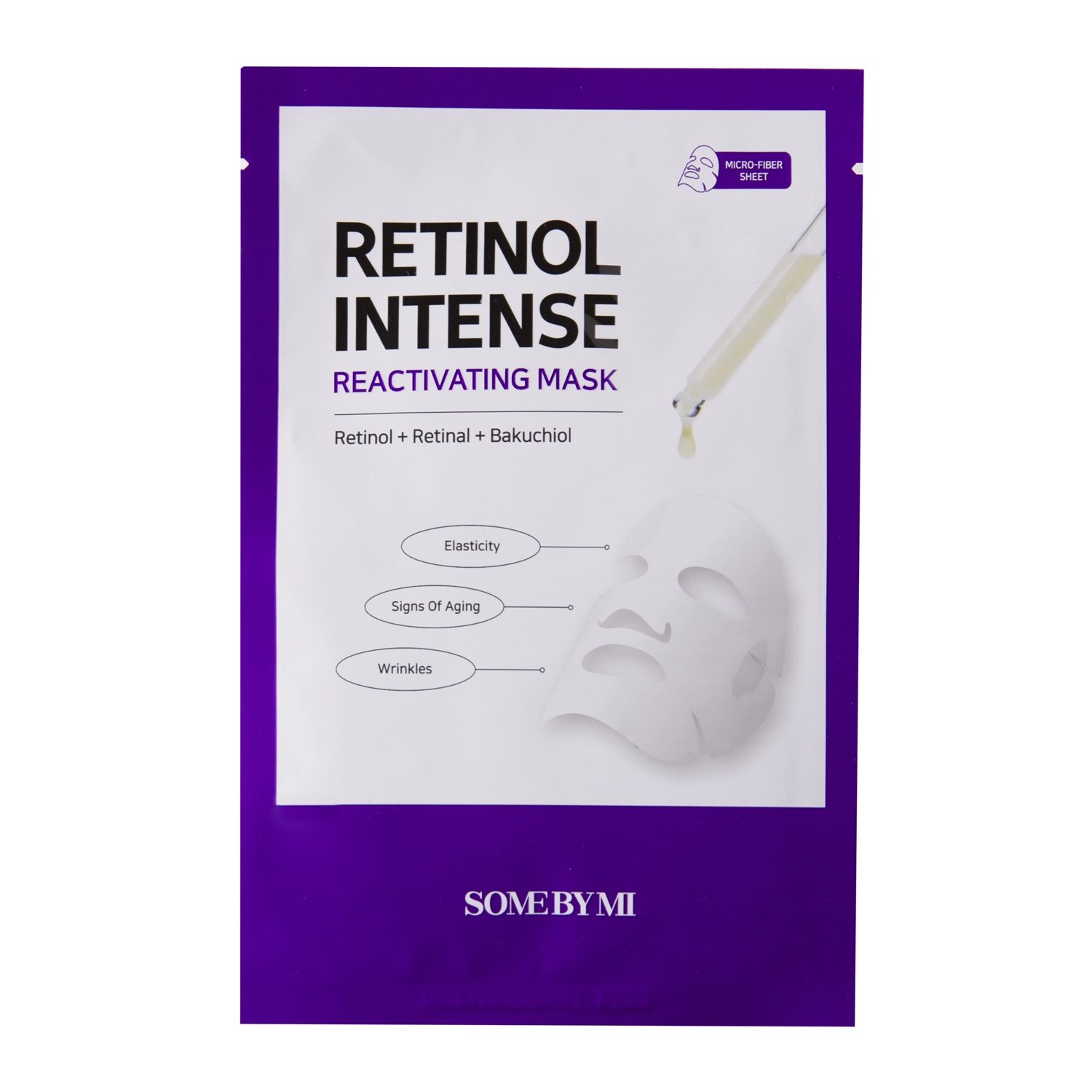 Some By Mi - Антивозрастная тканевая маска с ретинолом - Retinol Intense Reactivating Mask - 22g