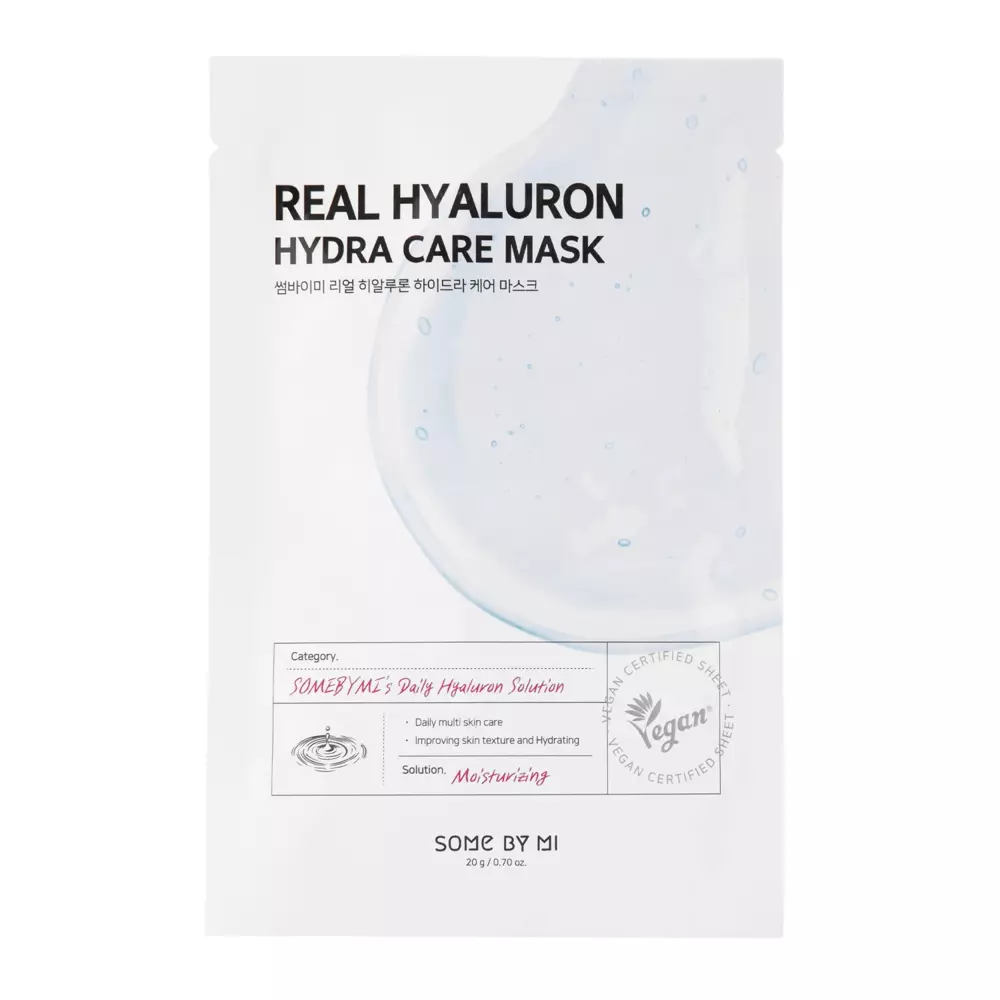 Some By Mi - Увлажняющая тканевая маска с гиалуроновой кислотой - Real Hyaluron Hydra Care Mask - 20g