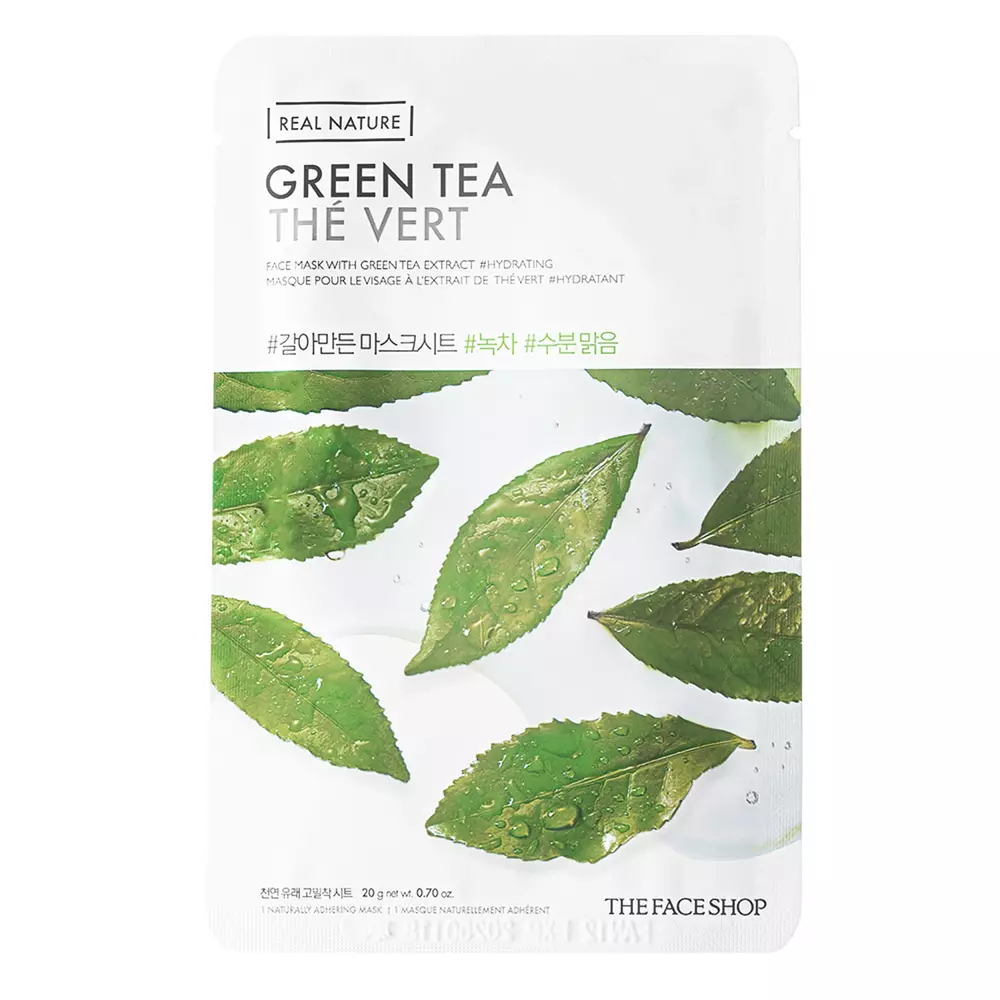 The Face Shop - Natural Mask - Green Tea - Тканевая маска для лица с зеленым чаем - 20g