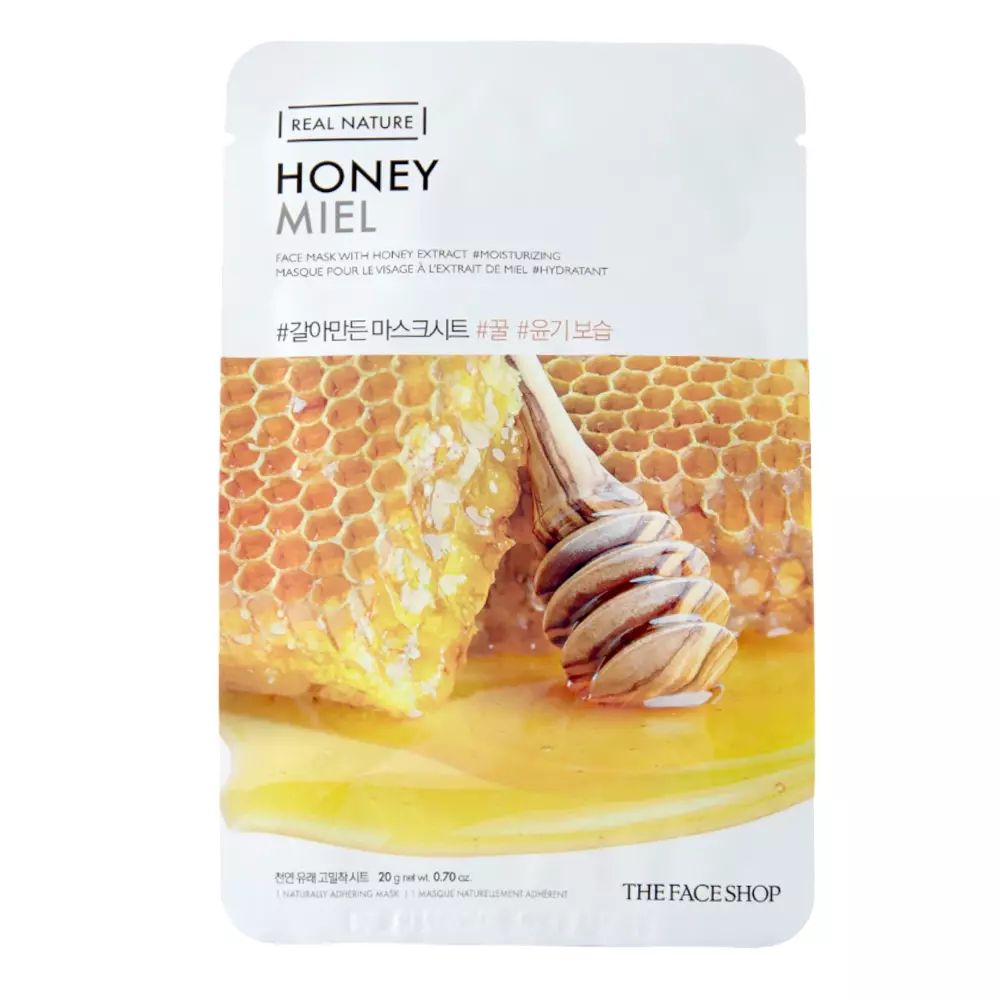 The Face Shop - Natural Mask - Honey - Увлажняющая тканевая маска для лица с медом - 20g