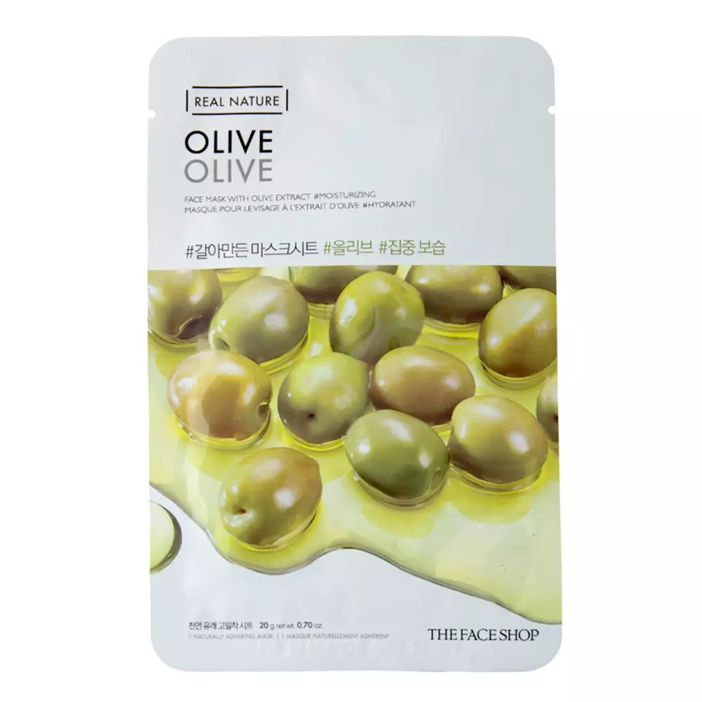 The Face Shop - Natural Mask - Olive - Увлажняющая тканевая маска с экстрактом оливок - 20g