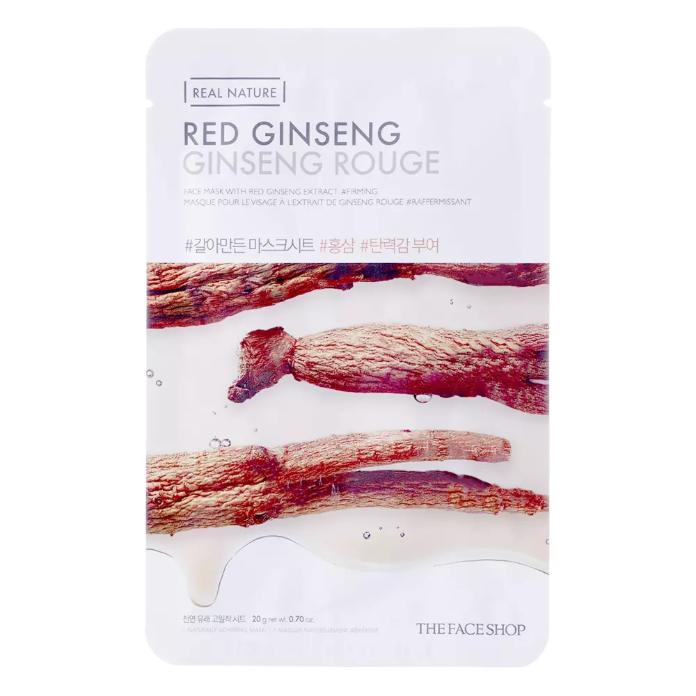 The Face Shop - Natural Mask - Red Ginseng - Тканевая маска для лица с красным женьшенем - 20ml